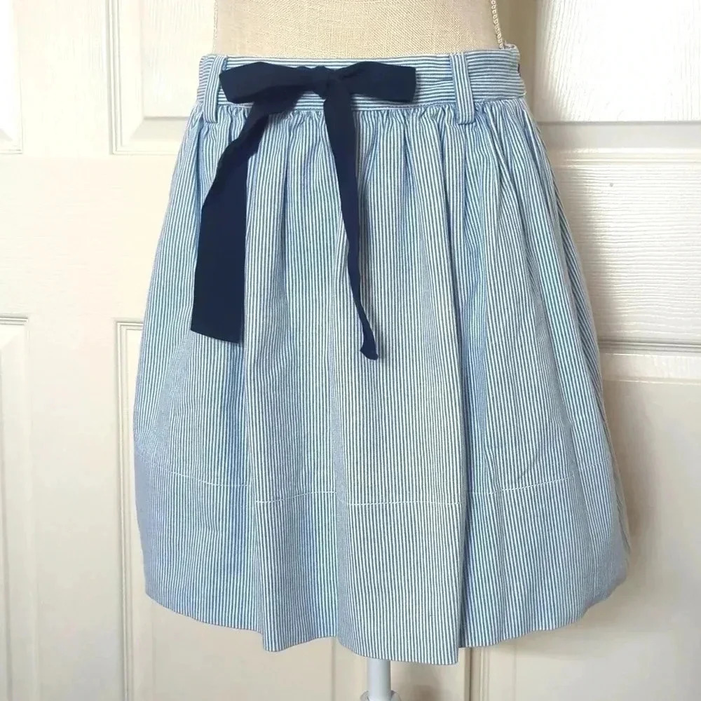 Kate Spade Railroad Stripe Denim Skirt - Picture 5 of 8